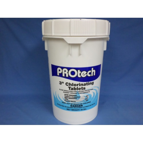Trichlor 3 in Unwrapped Tabs 50 lb Pail - BULK/SERVICE CHEMICALS
